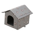 thumbnail image 4 of Casa para gatos al aire libre, cálida y aislada, portátil, cueva para perros pequeños Gris L, 4 of 8