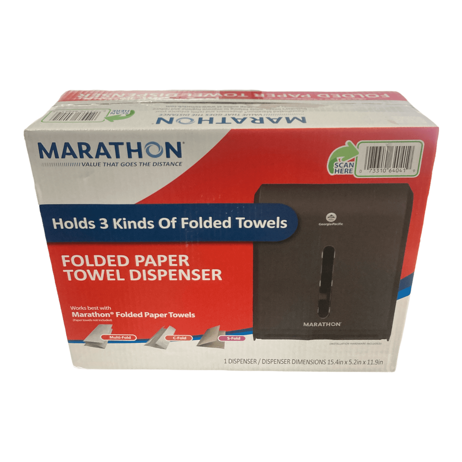 with Key Lock Marathon Folded Paper Towel Dispenser Smoke 