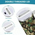 thumbnail image 3 of Gobelet de 40 oz avec Poignée, Couvercle et Paille, Gobelet d'Eau Isolé, Tasse d'Eau en Acier Inoxydable, Tasse/bouteille Réutilisable, Compatible avec Porte-Gobelet, Camouflage Vert, 3 of 6