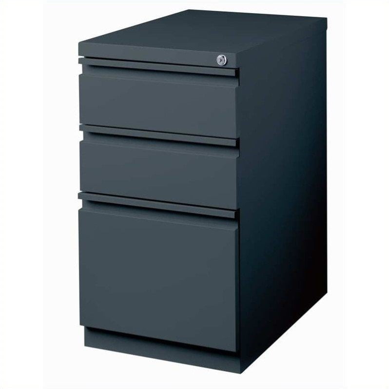 Pro Series Three Drawer Mobile Pedestal File Cabinet Charcoal 20 inches deep