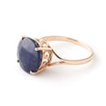 thumbnail image 3 of Galaxy Gold 14K Rose Gold 9.5 Carat Natural 12 mm Round Blue Sapphire Ring - September Birthstone - Truth & Nobility - Sizes 5.5 to 11 - Fine Jewelry for Women, 3 of 7
