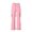 Pink, variant on ZHOGXU Trendy Solid Color Elastic Waist Drawstring Cargo Jogger Wide Leg Kids Girls Pants With Pocket Comfortable Everyday Wear