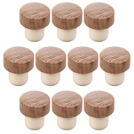 

HOMEMAXS 10 Pcs Wooden Wine Bottle Stoppers Sealed Bottle Plugs for Home And Bar (Assorted Color)