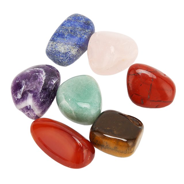 Juego de piedras de meditación juego de piedras de chakra Exquisita superficie lisa portátil colorida para decoración ANGGREK Otros