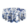 thumbnail image 5 of Blue Roses and Butterflies Pattern Round Tablecloth 60" X 60",Wrinkle Wipeable Table Cloth for Kitchen Dining Room Picnic Patio Party, 5 of 6