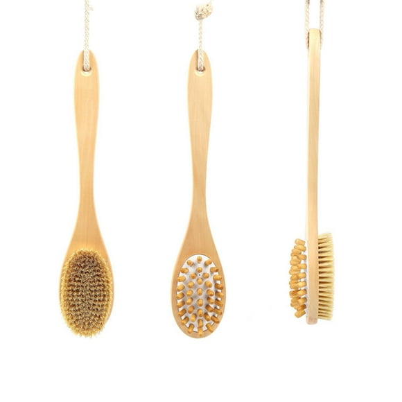 VOKE Hair Wrap Strips Facial Cleansing Ice Face Roller Face head Remover Pimple Extractor Shower Brush With Soft And Stiff Bath Long Handle Back Scrubber Body Exfoliator For Wet Or