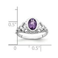 thumbnail image 3 of 14K White Gold Ring Band Gemstone Amethyst Oval Purple, Size 9, 3 of 5