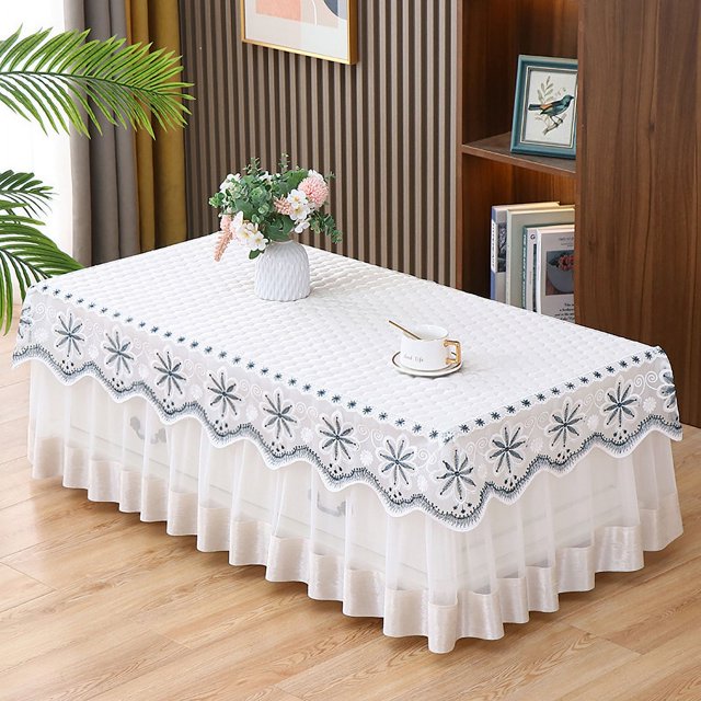 Coffee Table Cover Lace Rectangular Living Room Household All-inclusive European-style Fabric Dining Table Coffee Table Cover Towel Dust Cover Tablecloth