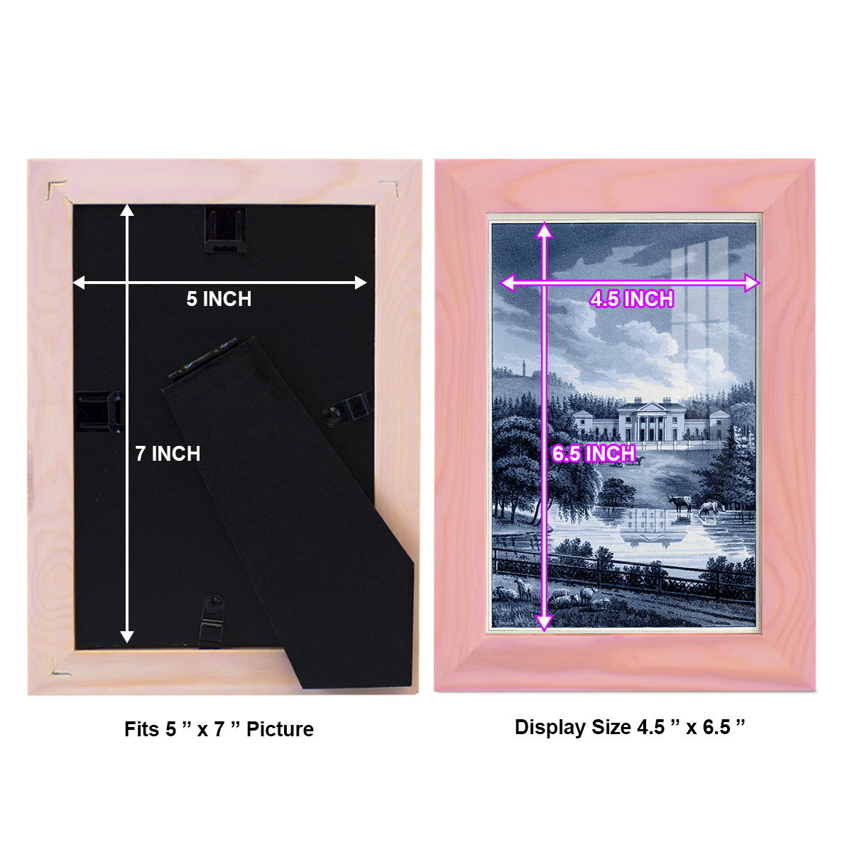 Estate View I -Framed Print w/glass-Sunset Pink
