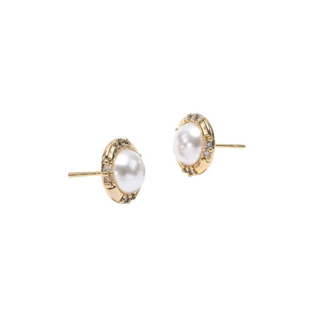 Ezi Timeless Man Made Pearl Gold Electroplate Women S Costume Jewelry Stud Earrings Ezi Timeless Man Made Pearl Gold Electroplate Women S Costume Jewelry Stud Earrings