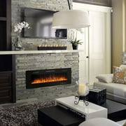 BOSSIN 50 inch Electric Fireplace, Recessed Wall Mounted Electric Fireplace inserts,Ultra Thin Adjustable Flame Colors & Speed Fireplace with Touch Screen and Remote Control