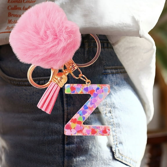 Leodye 1PCS Initial Letter Keychain - Personalized Letter-Shaped Keychain for Keys & Bag Decoration
