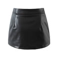 thumbnail image 5 of Women's Plus Size Skinny PU Leather V Waist Mini Pencil Skirts With Split Knit Skirts for Women Winter Skirt Preppy Skirts Dance Skirts for Girls Women Leather Skirt Leather Skirts for Women High, 5 of 7