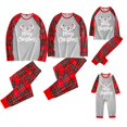 thumbnail image 1 of Yuanyu Christmas Pajamas Sets Matching Family Parent-child PJ's with Letter and Plaid Printed Long Sleeve Tee and Bottom Loungewear, 1 of 11