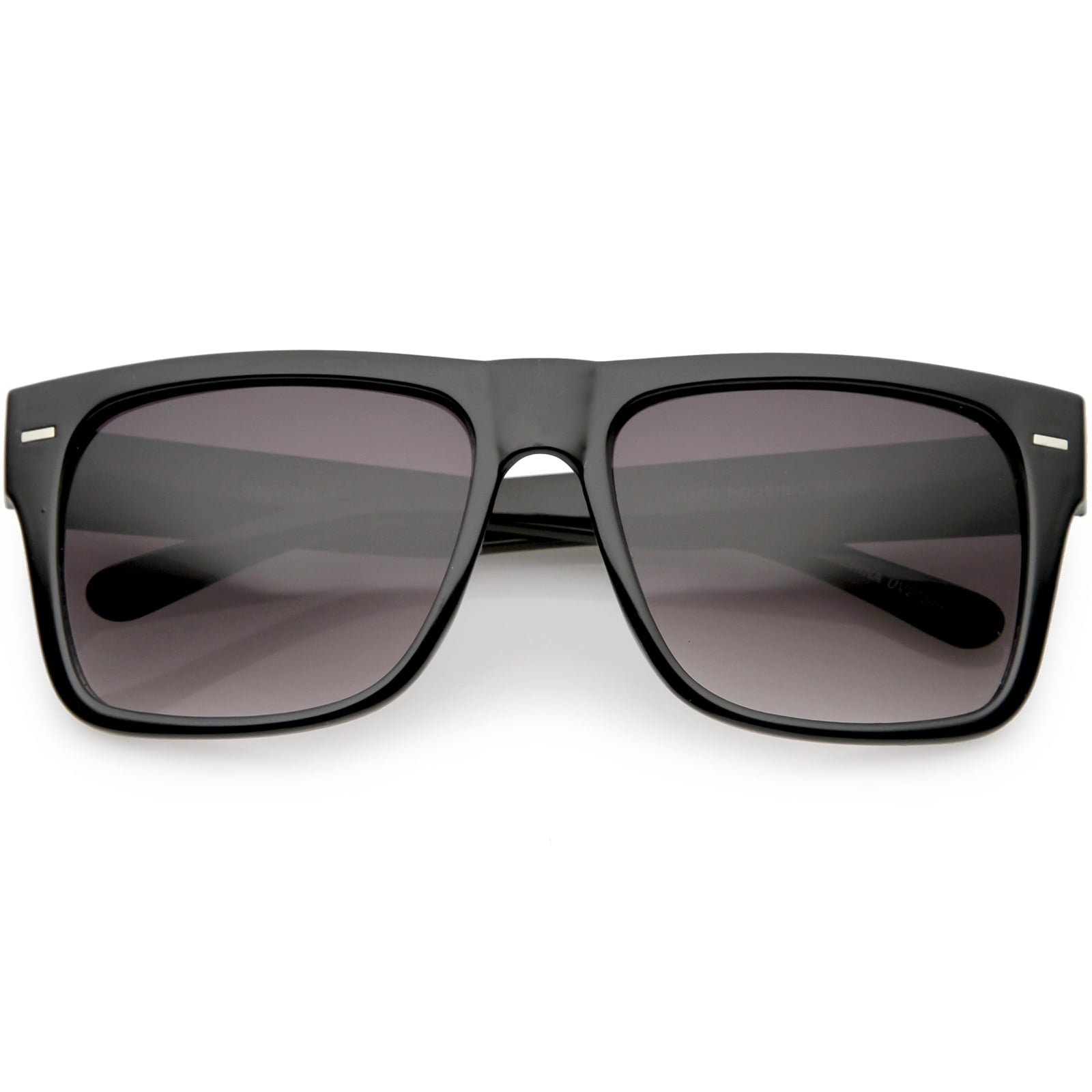 Retro Horn Rimmed Square Sunglasses Neutral Colored Lens 57mm (Shiny ...