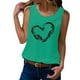 thumbnail image 1 of Playeras,Blusas y Tops,Ropa para Mujer Camisetas sin mangas Camiseta sin mangas de verano para mujer, camiseta sin mangas con gráfico de flores , camiseta informal para vacaciones (Green, S), 1 of 6