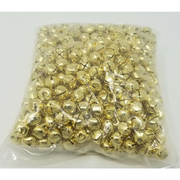 Bulk Lot of 500 Gold Shiny Metal Jingle Bells Small 10mm Christmas Crafts for Home Holiday Decorations