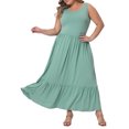 thumbnail image 2 of Agnes Orinda Plus Size Dress for Women Summer Sleeveless Maxi Casual Tie Dress with Pockets, 2 of 5