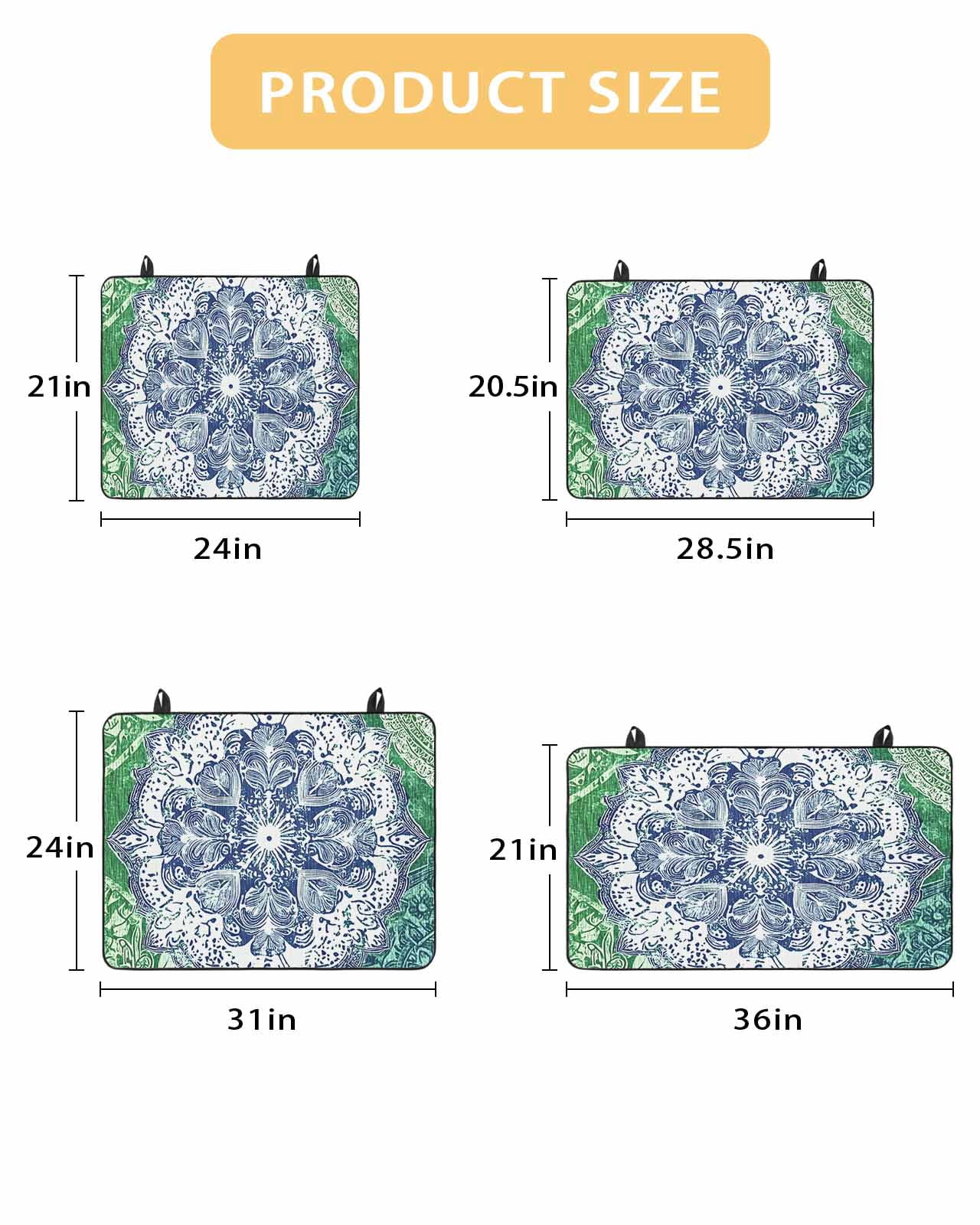 nqOlkjepod Large Induction Cooktop Protector Mat 28.5"x20.5", Blue Floral Pattern Stove Top Covers for Electric Stove, Vintage Green Teal Ombre Stove Burner Cover Mats, Glass Top Stove Cover