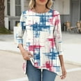 thumbnail image 6 of JTZGDY 3/4 Sleeve Boho Floral Tunic Tops for Women Loose Fit Dressy Casual Irregular Hem Blouse Trendy Crewneck Flowy Graphic T-Shirts to Wear with Leggings White#03 XXL, 6 of 8