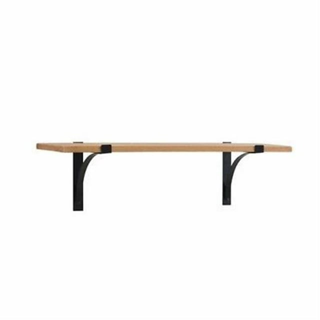 Danya B BR151004 Rustic Pine Shelf with Metal Brackets