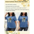 thumbnail image 6 of Anbech Sunflower Plus Size T-Shirts for Women Graphic LOVE Sunflower Print Oversize Short Sleeves T-Shirt with Round Neck, 6 of 9