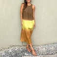 thumbnail image 2 of OVINYER Dress Women Casual Cotton Linen Sleeveless Slit Gradient Tie Dye Long Dress Stylish Party Sundress, 2 of 8