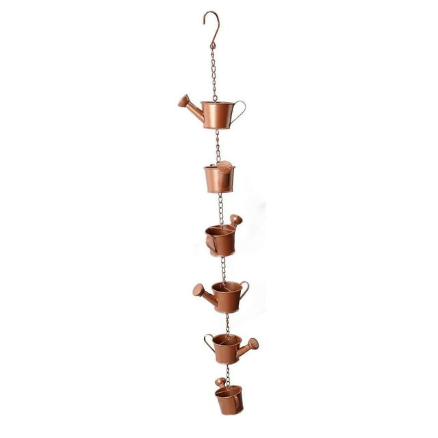 Kettle Rain Chain Elegant Stable Metal Hanging Kettle Rain Chain for Garden Artwork Decoration