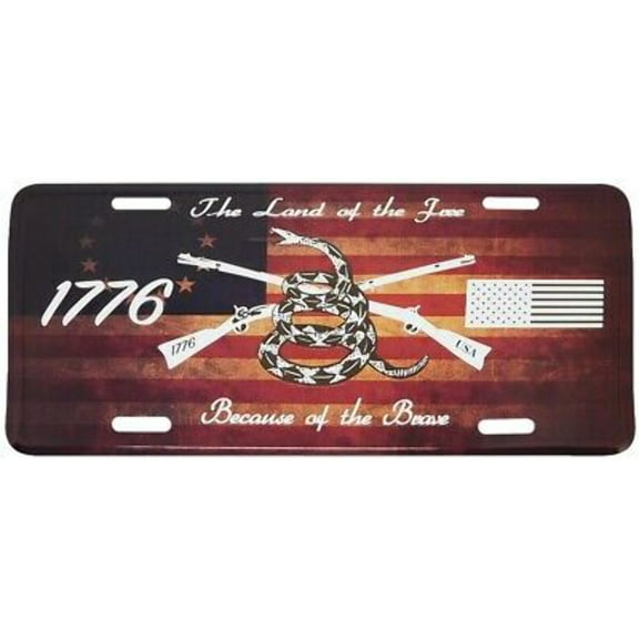 1776 The Land Of The Free Because Of The Brave Betsy Ross 6"x12" License Plate