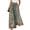 Army Green, variant on Watercolor Floral Wide Leg Pants for Women, High Waist Drawstring Palazzo Trousers - Boho Summer Flowy Beach Bottoms Army Green L