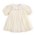 thumbnail image 1 of dmqupv Robe Sans Manches pour Fille, Robe en Tulle à Manches Courtes, Robe de Danse, Vêtements de Fête, Blanc, Taille pour 3-4 Ans, 1 of 7