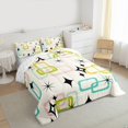 thumbnail image 4 of Manfei Cartoon Stars Print Bedding Comforter Set, Chic Square Abstract Twin Comforter Sets, Retro Rectangle Reversible Bedding Set, Microfiber Bedroom Decor, 2pcs, 4 of 9