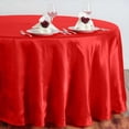 thumbnail image 2 of Efavormart 108 Inch Satin Round Tablecloth, Washable Linen Table Cover, Decorative Silky Fabric for Wedding, Party, Banquet Events - Red, 2 of 10