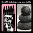 thumbnail image 6 of ARTISTRO 5 Black Paint Pen for Rock, Glass, Ceramic, Wood, Tire, Fabric, Metal, Canvas, Marking, Painting - Set of 5 Acrylic Paint Markers Water-based, 6 of 7