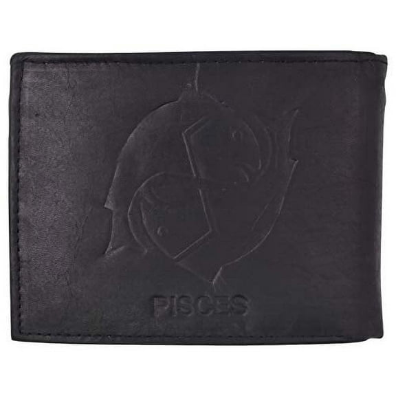 Pisces Zodiac Sign Bifold Trifold Genuine Leather Men's Wallets