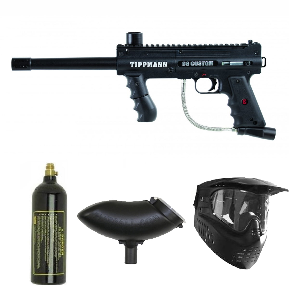 Tippmann 98 Custom PS ACT Paintball Marker Gun 3Skull Package