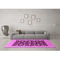thumbnail image 3 of Ahgly Company Indoor Round Oriental Pink Traditional Area Rugs, 3' Round, 3 of 4