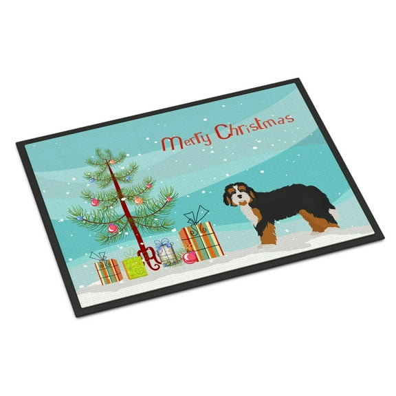Carolines Treasures CK3804MAT Bernedoodle Christmas Tree Door Mat Indoor Rug or Outdoor Welcome Mat 18x27 Doormat 27"L x