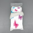 thumbnail image 1 of Ambesonne Animal Bedding Set 3 Pcs, Wings Life Theme, Twin XL, Dried Rose Pink and Blue, 1 of 3