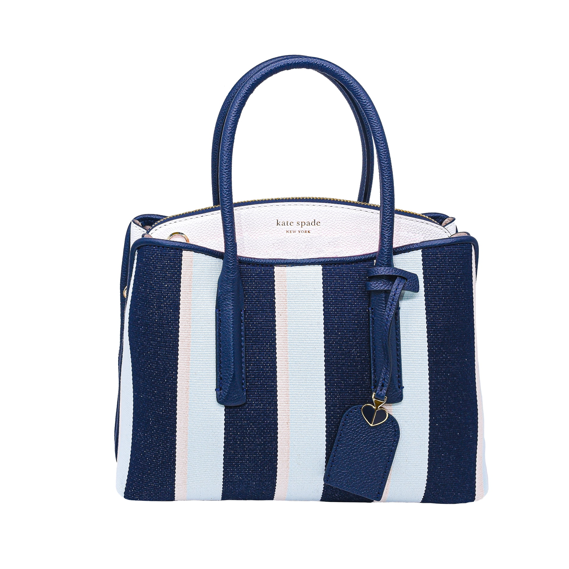 Kate Spade Women's Margaux Large Satchel Bag Striped Canvas Blazer Blue -  