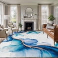 thumbnail image 2 of Abstract Art Large Area Rugs 6x9 ft Watercolor Blue Water Wave Gradient Modern Washable Rug Non Slip Indoor Carpet Absorbent Floor Mat for Living Room Bedroom Dining Room, 2 of 9