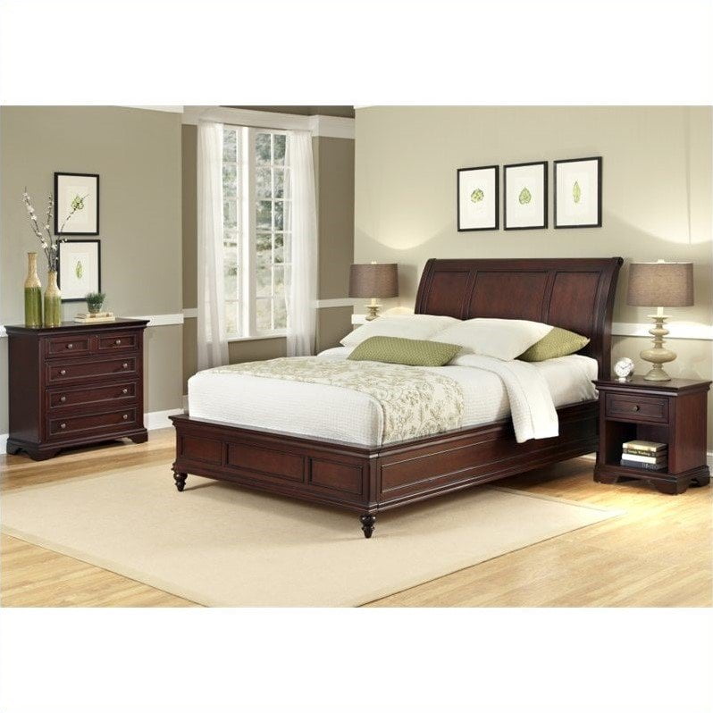 Home Styles Lafayette King Sleigh Bed, Night Stand and Chest, Rich ...