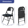 thumbnail image 3 of VOLIX 4-Pack Metal Folding Chairs,  Stackable Folding Chair, Black, 3 of 6
