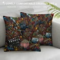 thumbnail image 3 of Orinice  Hipster Throw Pillow Cushion Cover, Cinema Items Combined in an Abstract Style Popcorn Movie Reel The End Theatre, Decorative Square Accent Pillow Case, White, 3 of 5