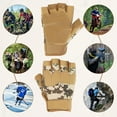 thumbnail image 5 of Uxcell Men's Outdoor Fingerless Gloves Half Finger Gloves Breathable Workout Gloves Desert Camo 1Pair XL, 5 of 6