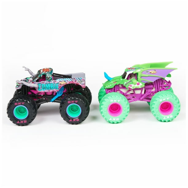 Monster Jam Neon 1:64 Nitro Trucks, Dragonoid Vs. Zombie - Walmart