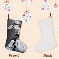 thumbnail image 3 of Madonna Tema: Calcetines de Navidad, fino lino blanco para colgar en escaleras y chimenea, decoración navideña para el hogar, regalo de Navidad. 54cm × 38cm, 3 of 5