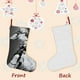 thumbnail image 3 of Madonna Tema: Calcetines de Navidad, fino lino blanco para colgar en escaleras y chimenea, decoración navideña para el hogar, regalo de Navidad. 45cm × 32cm, 3 of 5