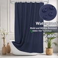 thumbnail image 2 of Inosoo Fabric Shower Curtain Liner, 72"W x 84"H Waterproof Shower Liner with Hooks, Extra Long Cloth Shower Curtain, Machine Washable, Navy Blue, 2 of 11