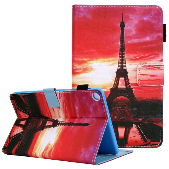 Allytech Compatible with Galaxy Tab A8 Case [10.5" 2021], Anti-Slip PU Leather Folding Stand [Magnetic Closure] [Card Slots] [Pen Holder] Case for Samsung Galaxy Tab A8 SM-X200/X205, Dusk Tower